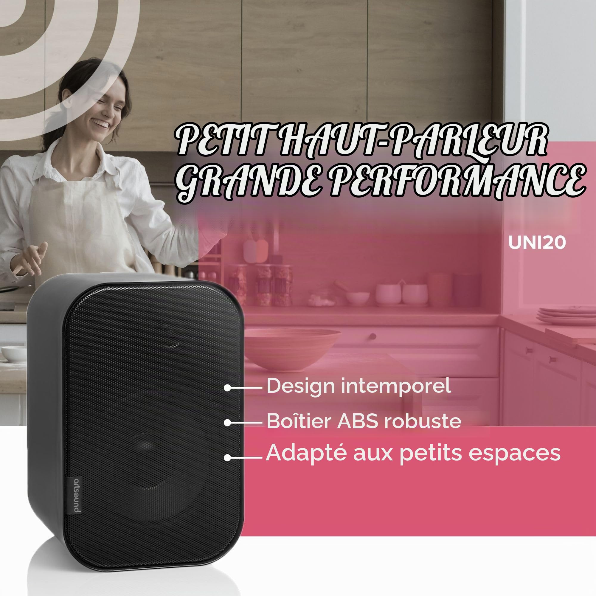 artsound-universals-enceinte-murale-compacte-40w-noir-2-voies image 3