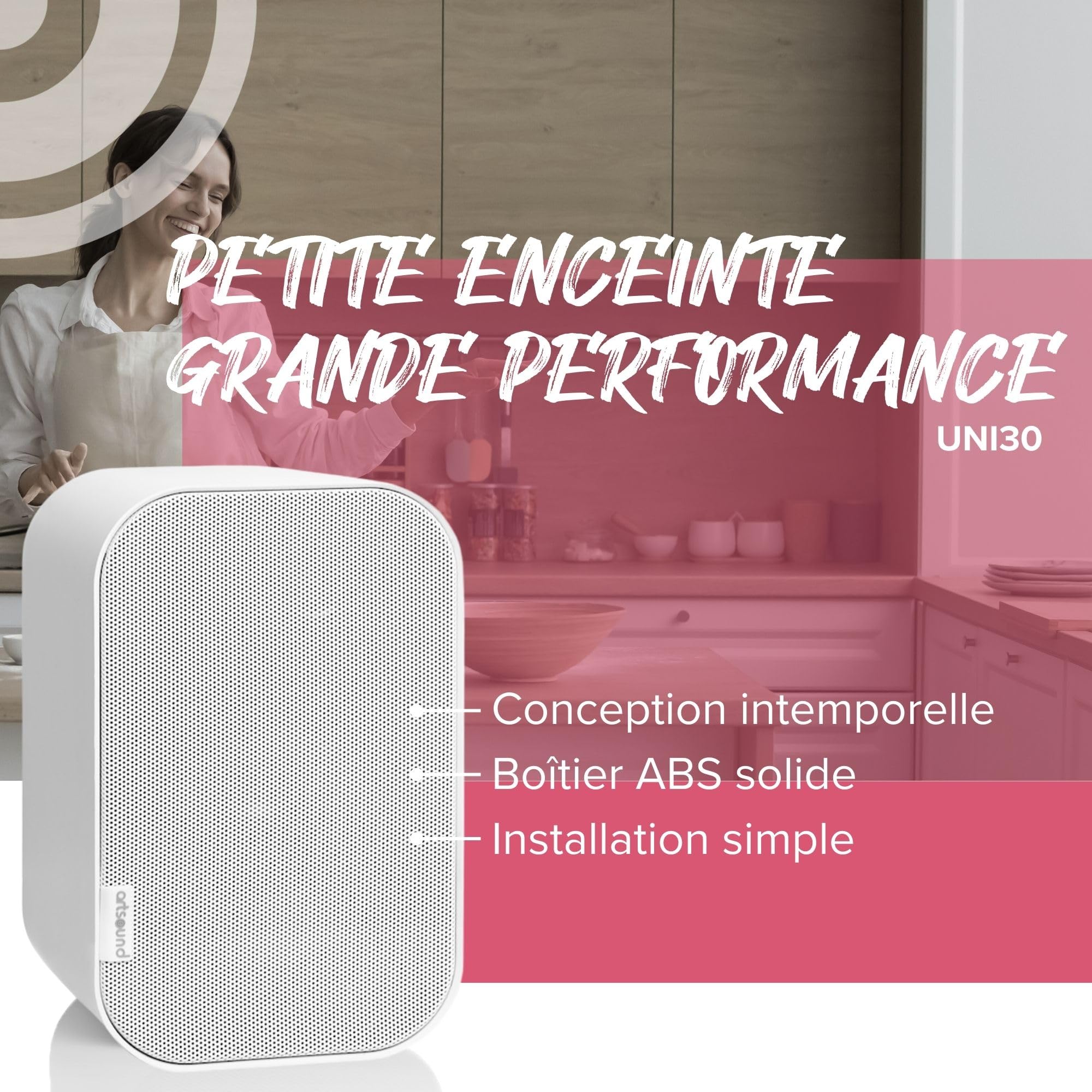 artsound-universals-uni30-enceinte-murale-blanc-2-voies-paire image 3