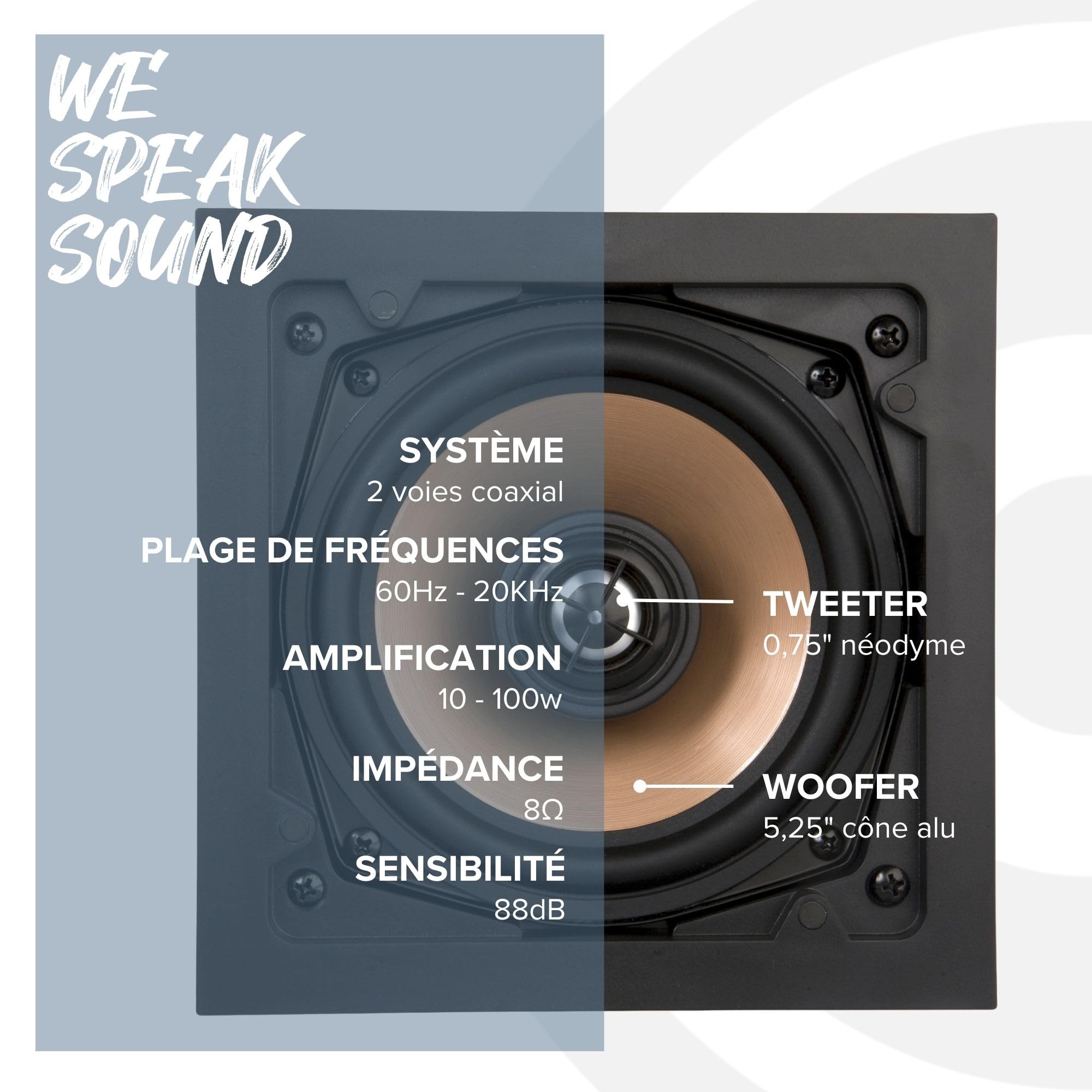 artsound-hpsq525-enceinte-encastrable-aluminium-10-100w image 5