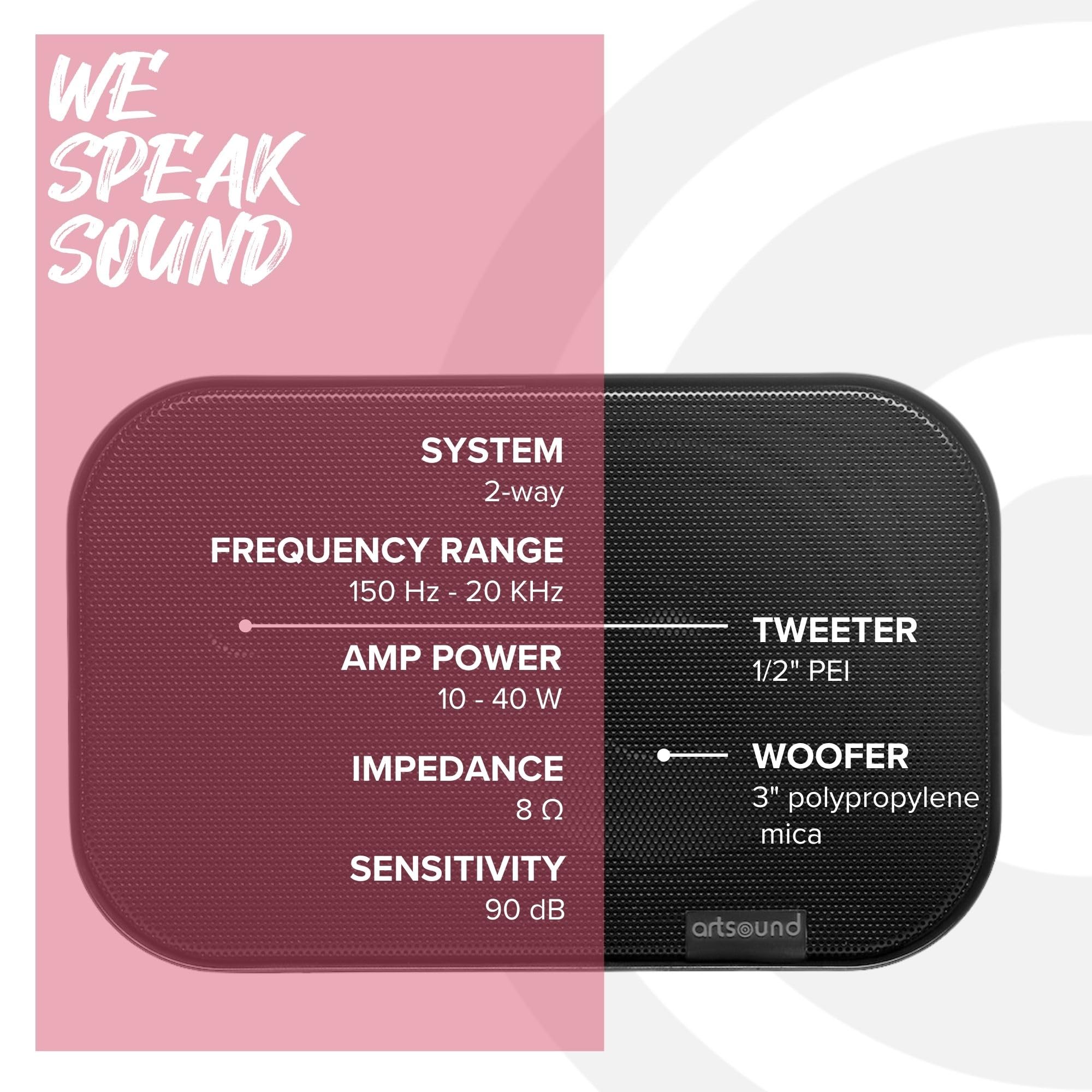 artsound-universals-enceinte-murale-compacte-40w-noir-2-voies image 5
