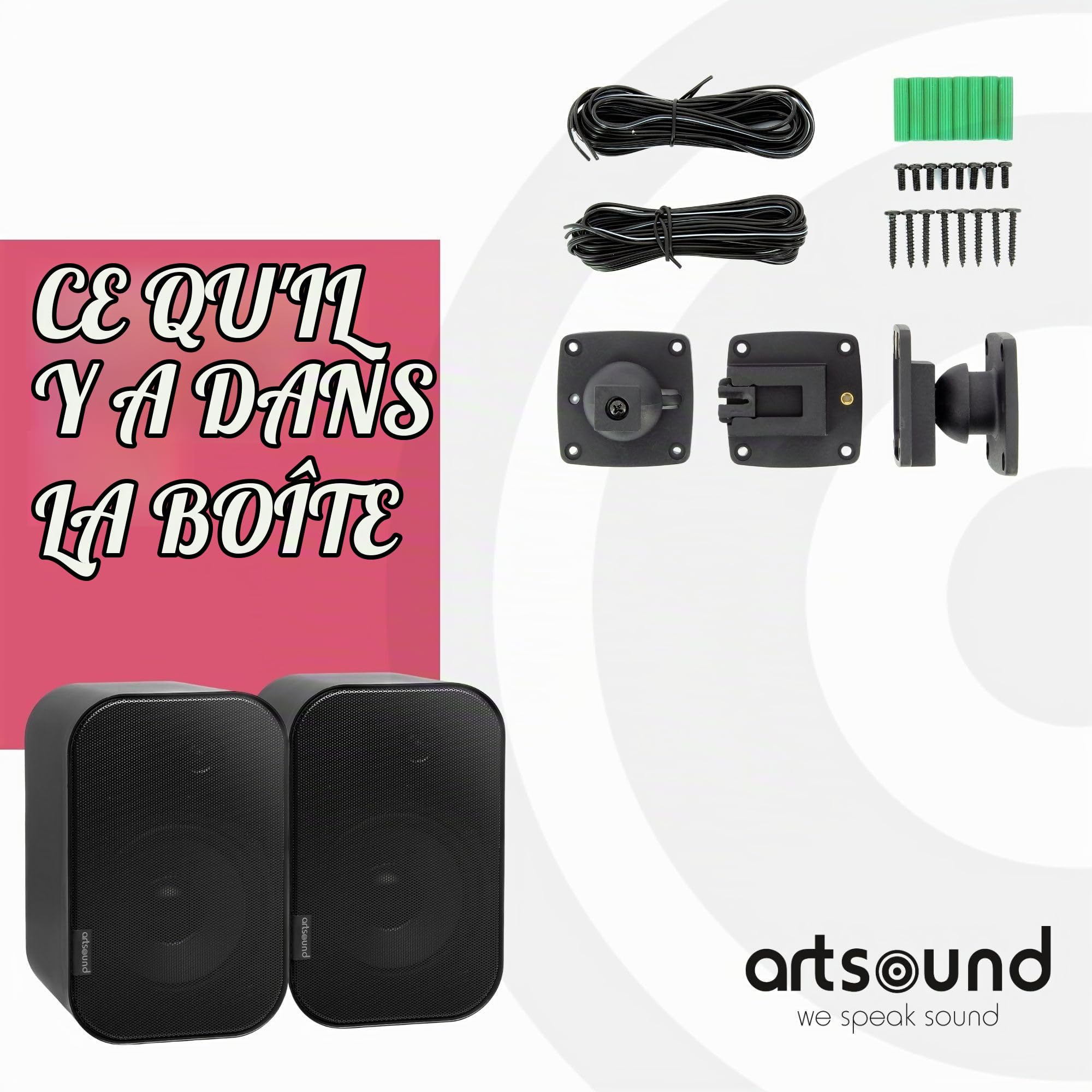 artsound-universals-enceinte-murale-compacte-40w-noir-2-voies image 7