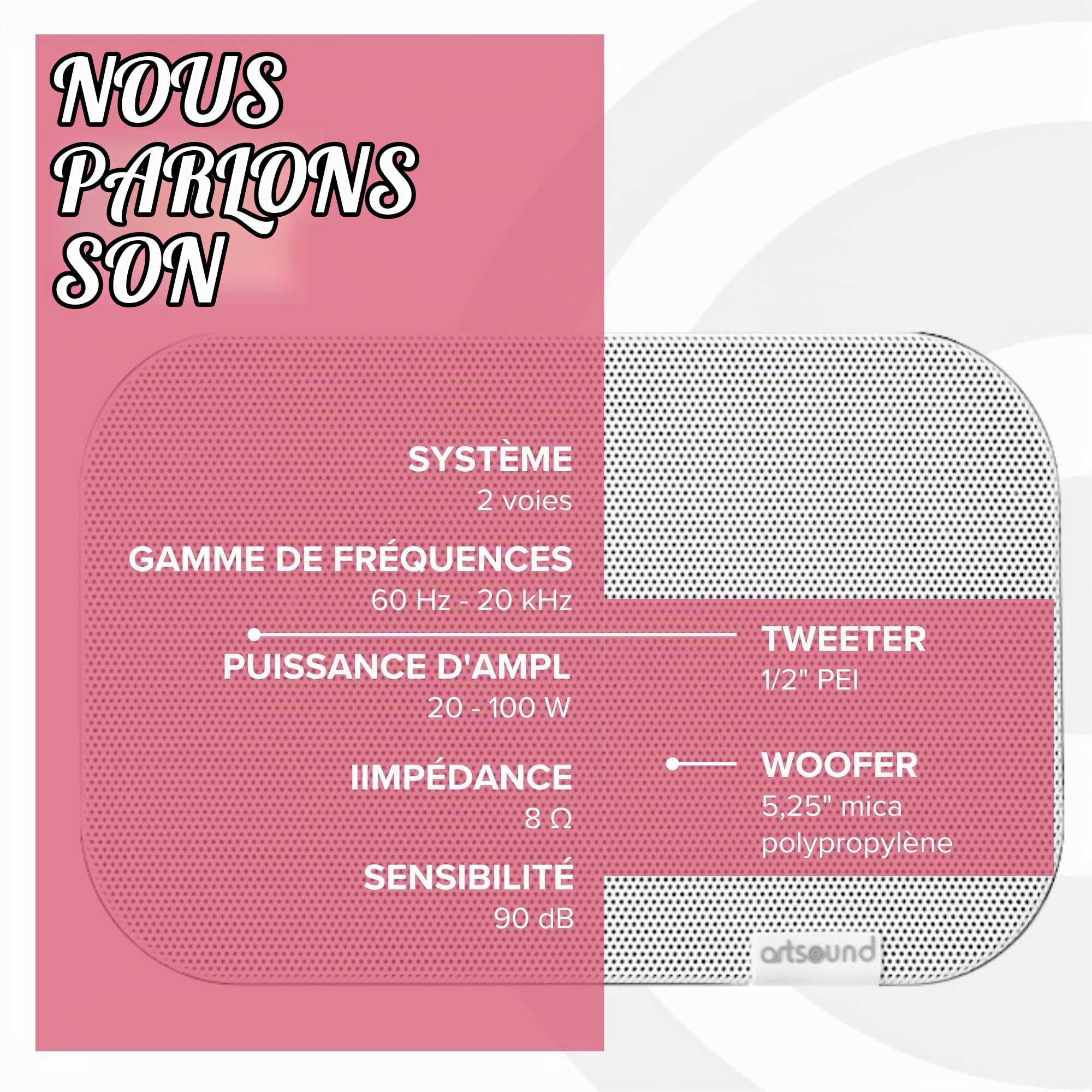 artsound-universals-uni40-enceinte-murale-blanc-100w-paire image 6